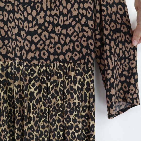 Maeve Juno Dress Womens S Brown Trendy Career Office Wear Animal Print Classic - Picture 9 of 16